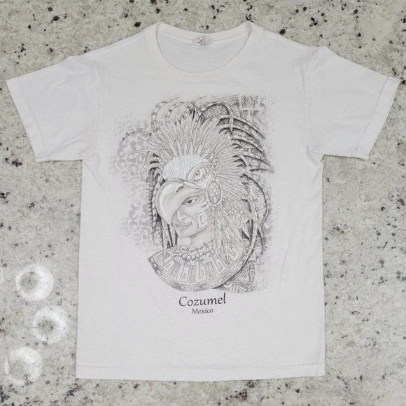 Youth Cozumel Mexico warrior t-shirt - one size, white - Picture 1 of 2